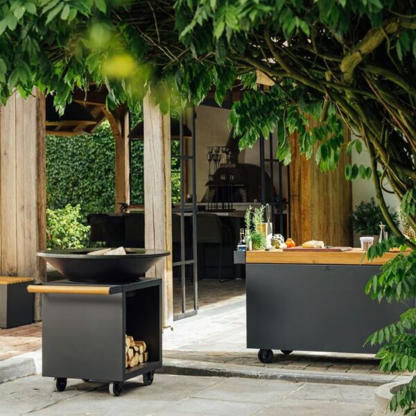 Holz- Gartengrill aus pulverbeschichtetem Stahl mit Rollen | OFYR | OFYR Classic Storage PRO - Image 3