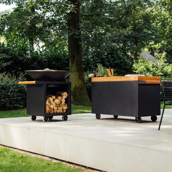 Holz- Gartengrill aus pulverbeschichtetem Stahl mit Rollen | OFYR | OFYR Classic Storage PRO - Image 5