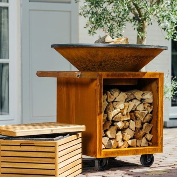 Holz- Gartengrill aus Corten™ mit Rollen | OFYR | OFYR Classic Storage PRO - Image 5