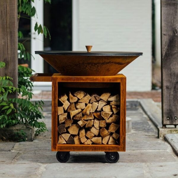 Holz- Gartengrill aus Corten™ mit Rollen | OFYR | OFYR Classic Storage PRO - Image 3