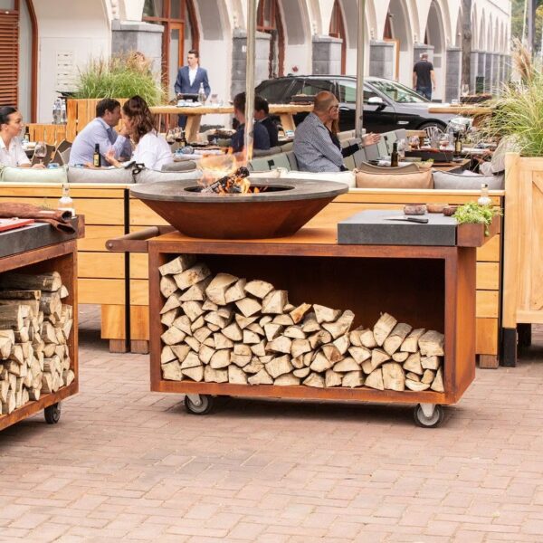 Holz- Gartengrill aus Corten™ mit Rollen | OFYR | OFYR Island PRO - Image 3