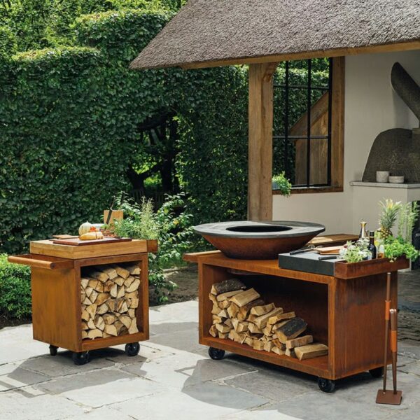 Holz- Gartengrill aus Corten™ mit Rollen | OFYR | OFYR Island PRO - Image 2