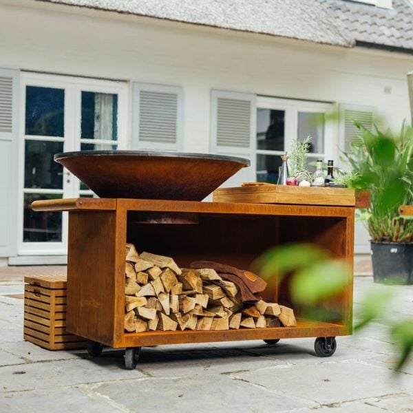 Holz- Gartengrill aus Corten™ mit Rollen | OFYR | OFYR Island PRO - Image 3