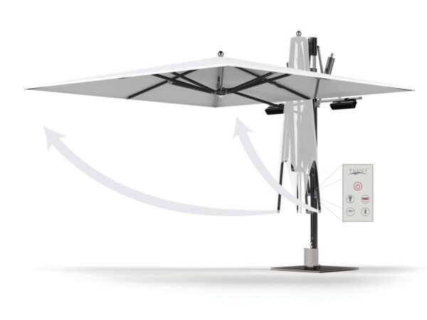 Verstellbarer quadratischer Sonnenschirm mit integrierter Heizung | Tuuci | Cantilever
