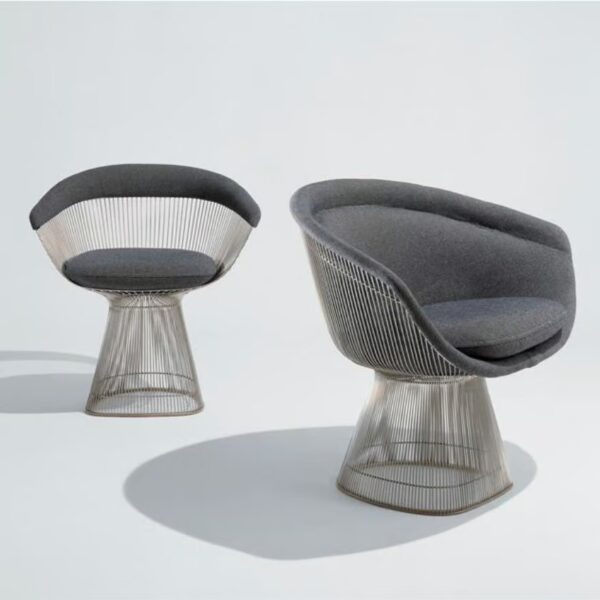 Gepolsterter Loungesessel aus Stahl mit Armlehnen | Knoll | Platner - Image 3