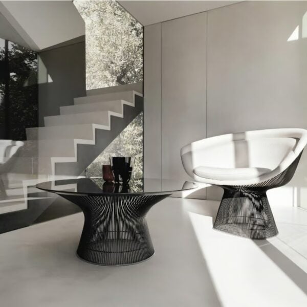 Gepolsterter Loungesessel aus Stahl mit Armlehnen | Knoll | Platner - Image 7