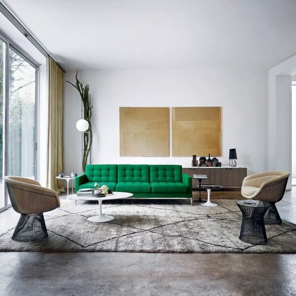 Gepolsterter Loungesessel aus Stahl mit Armlehnen | Knoll | Platner - Image 4