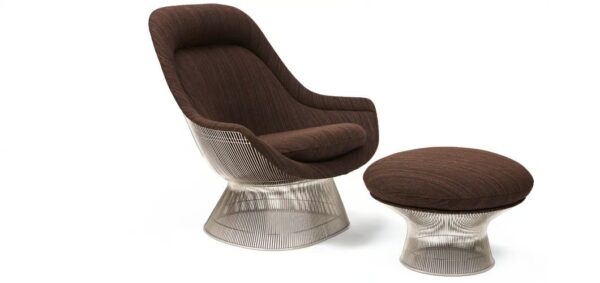 Gepolstertes Fussbank aus Stahl | Knoll | Platner - Image 2