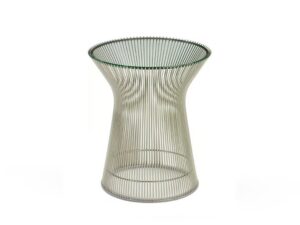 Runder Beistelltisch aus Stahl und Kristal | Knoll | Platner