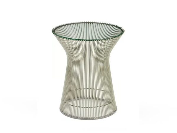 Runder Beistelltisch aus Stahl und Kristal | Knoll | Platner
