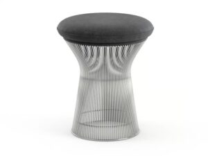 Niedriger Hocker aus Stahl | Knoll | Platner