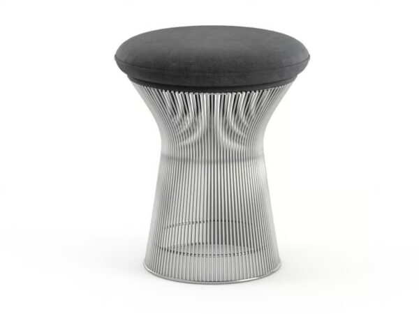 Niedriger Hocker aus Stahl | Knoll | Platner