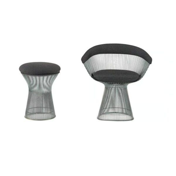 Niedriger Hocker aus Stahl | Knoll | Platner - Image 5