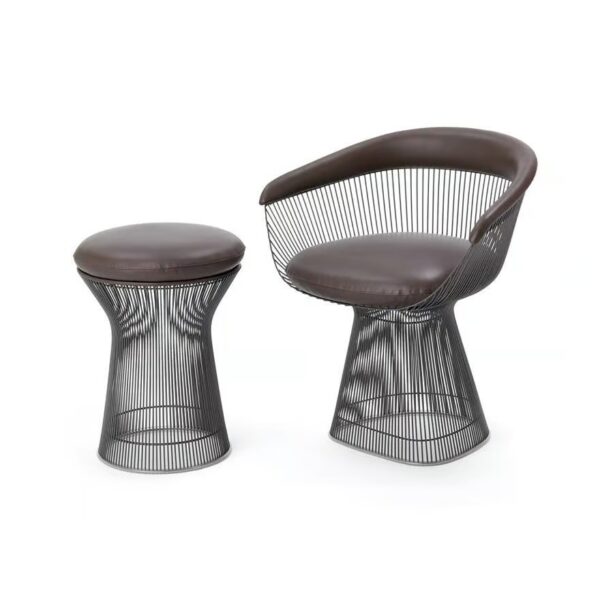 Niedriger Hocker aus Stahl | Knoll | Platner - Image 4