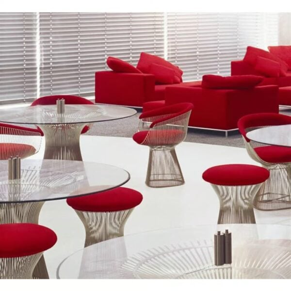 Niedriger Hocker aus Stahl | Knoll | Platner - Image 6