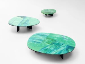 Garten-Beistelltisch aus emailliertem Lavastein | Paola Lenti