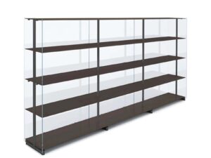 Modulares Bücherregal aus Aluminium und Glas | Knoll