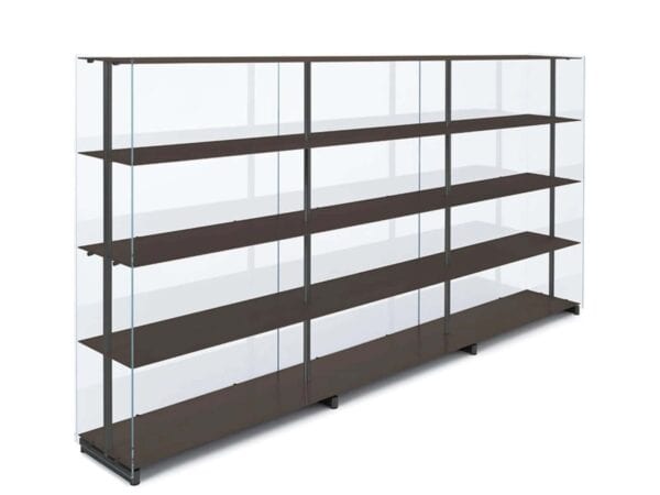 Modulares Bücherregal aus Aluminium und Glas | Knoll