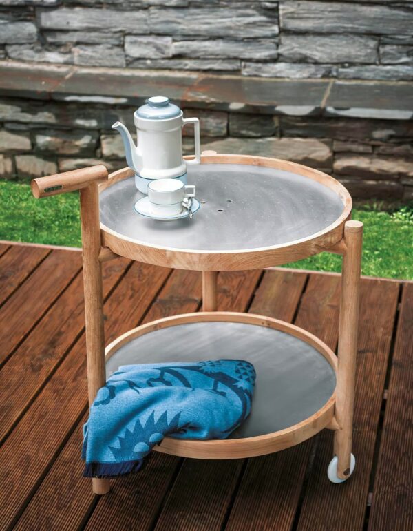 Garten-Servierwagen aus Edelstahl und Holz | RODA | Caddy - Image 4