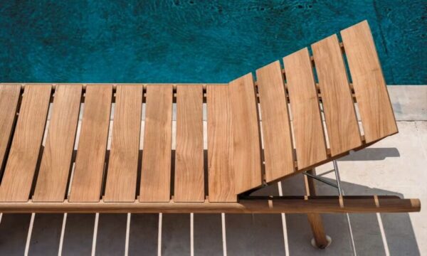 Verstellbarer Gartenliege aus Teakholz mit Rollen | RODA | Orson - Image 2