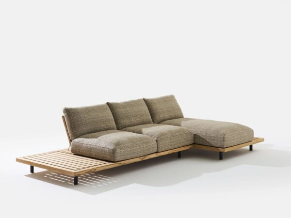 Garten Anbausofa aus Batyline® mit Récamiere | RODA | Philia