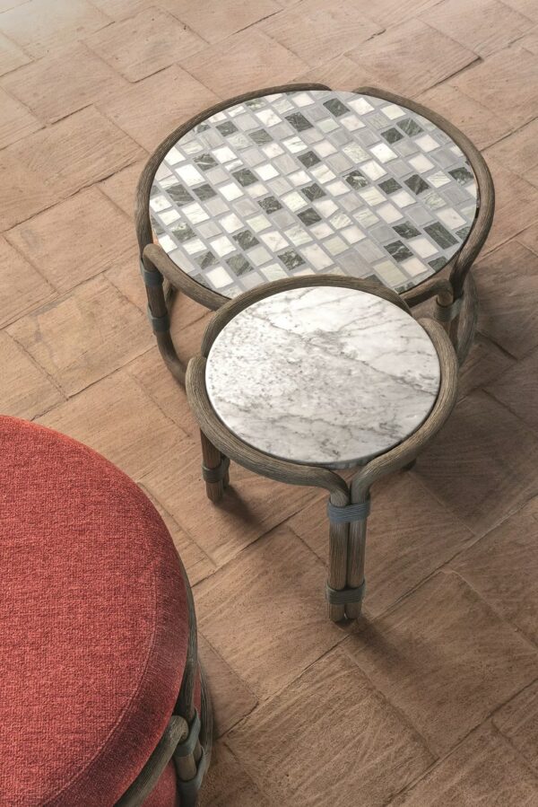 Runder Couchtisch aus Marmor | Ethimo | Rotin - Image 4