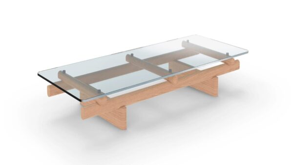 Niedriger rechteckiger Couchtisch aus Holz und Glas | Cassina | Sengu - Image 5