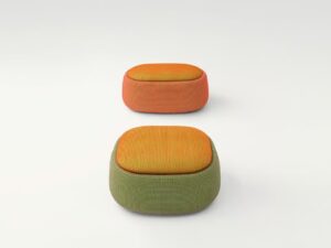 Gepolsterter Sitzpuff mit abnehmbarem Bezug | Paola Lenti | Smile