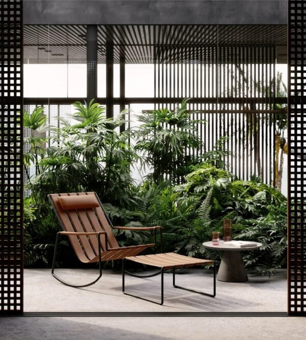 Quadratischer Fussbank für den Aussenbereich aus kunstleder | Royal Botania | Strappy - Image 3