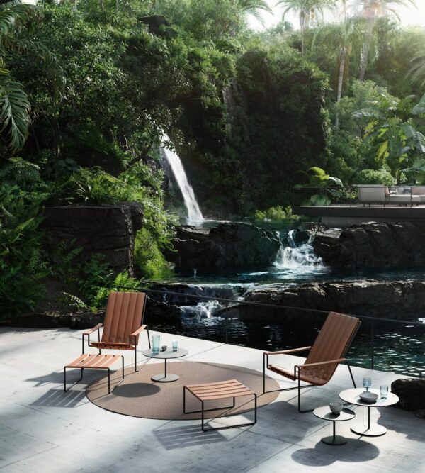 Quadratischer Fussbank für den Aussenbereich aus kunstleder | Royal Botania | Strappy - Image 2