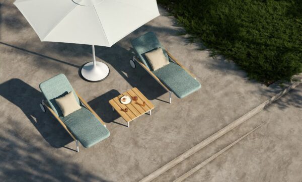 Verstellbarer Gartenliege aus Batyline® mit Rollen | Royal Botania | Styletto - Image 3
