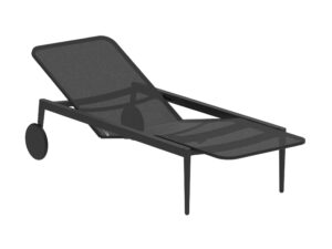 Verstellbarer Gartenliege aus Batyline® mit Rollen | Royal Botania | Styletto