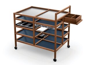 Servierwagen für Gerichte aus Holz | Cassina
