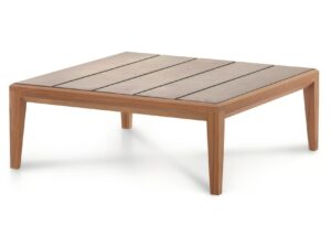Niedriger quadratischer Garten-Beistelltisch aus Teakholz | RODA | Teka
