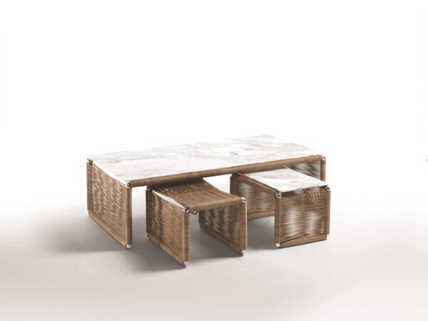 Niedriger Hocker aus gegerbtem Leder | Flexform | Tindari - Image 2