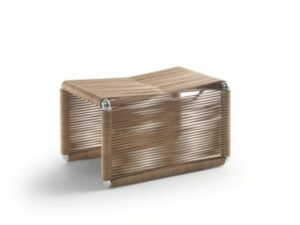 Niedriger Hocker aus gegerbtem Leder | Flexform | Tindari