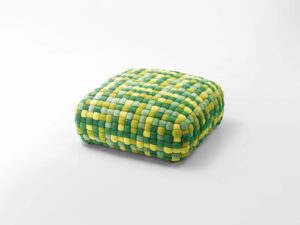 Sitzpouf für den Außenbereich aus synthetischer Faser mit abnehmbarem Bezug | Paola Lenti