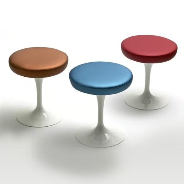Drehhocker Hocker aus Aluminium mit gepolsterter Sitzfläche | Knoll | Tulip - Image 3