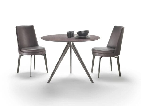 Runder Tisch aus Holz mit 3-Speichen-Kreuzfuss | Flexform | Zefiro - Image 2