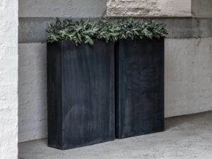 Hoch- rechteckiger Blumenkasten aus Zink | DOMANI | Zinc