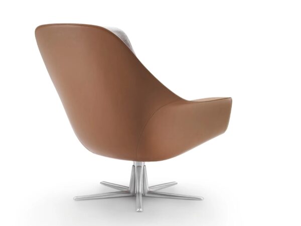 Drehbarer 5-Speichen- Sessel aus Leder mit Armlehnen | Flexform | Sveva - Image 5