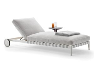 Gartenliege aus Stoff mit Rollen | Flexform | Atlante
