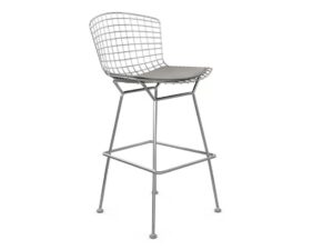 Hocker aus Stahl mit gepolsterter Sitzfläche | Knoll | Bertoia
