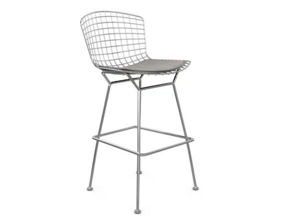 Hocker aus Stahl mit gepolsterter Sitzfläche | Knoll | Bertoia