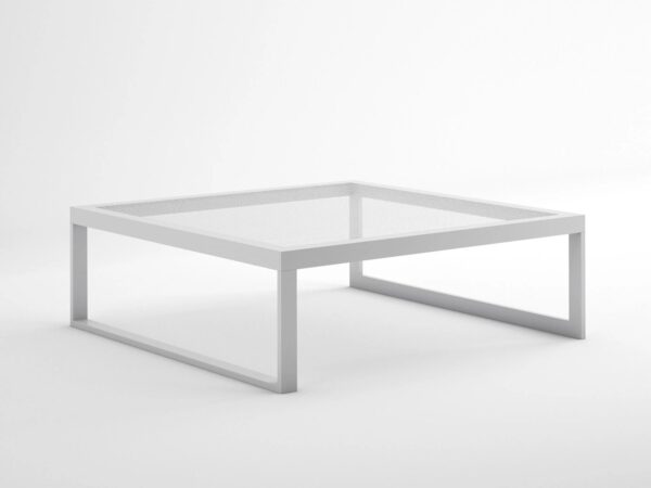 Quadratischer Couchtisch aus Thermolackiertem Aluminium | GANDIABLASCO | Blau
