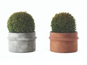 Niedriger Handgearbeiteter Gartenvase aus Zement | Ethimo | Bulbi