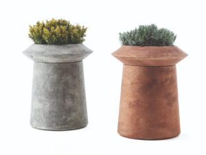 Handgearbeiteter runder Gartenvase aus Zement | Ethimo | Bulbi