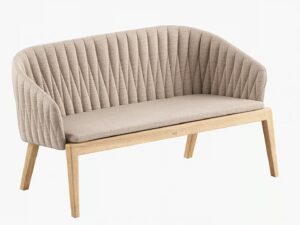 2-er Gartensofa aus Stoff und Teakholz | Royal Botania | Calypso