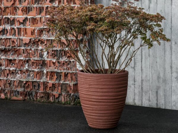 Niedriger Handgearbeiteter Gartenvase aus Terrakotta | DOMANI
