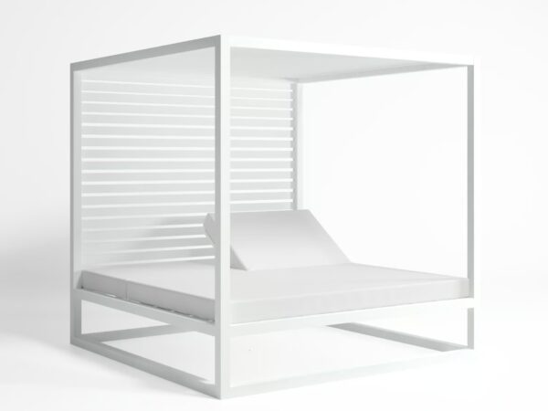 Verstellbares Loungebett aus Aluminium mit Baldachin | GANDIABLASCO | Daybed